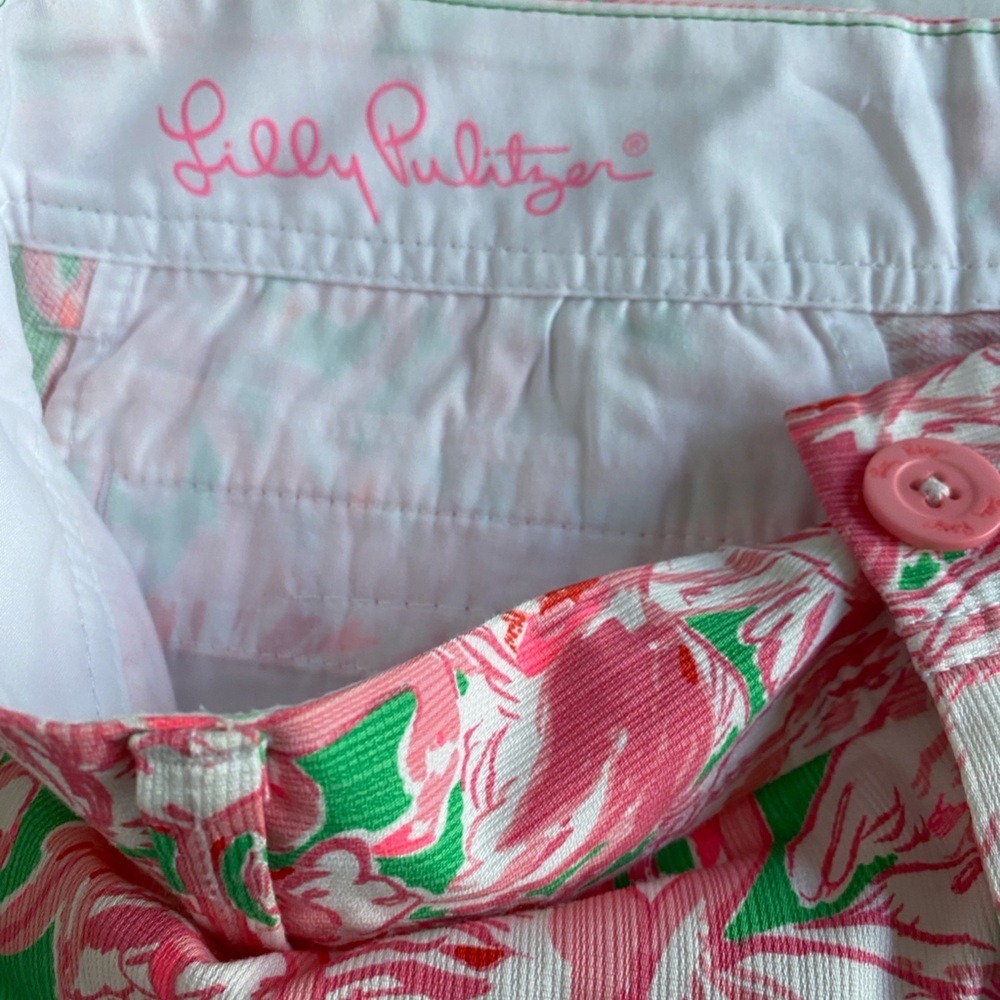Lilly Pulitzer Callahan Mid-Rise Short in Colony Pink Flamingo Novelty Print 4 - Picture 3 of 9